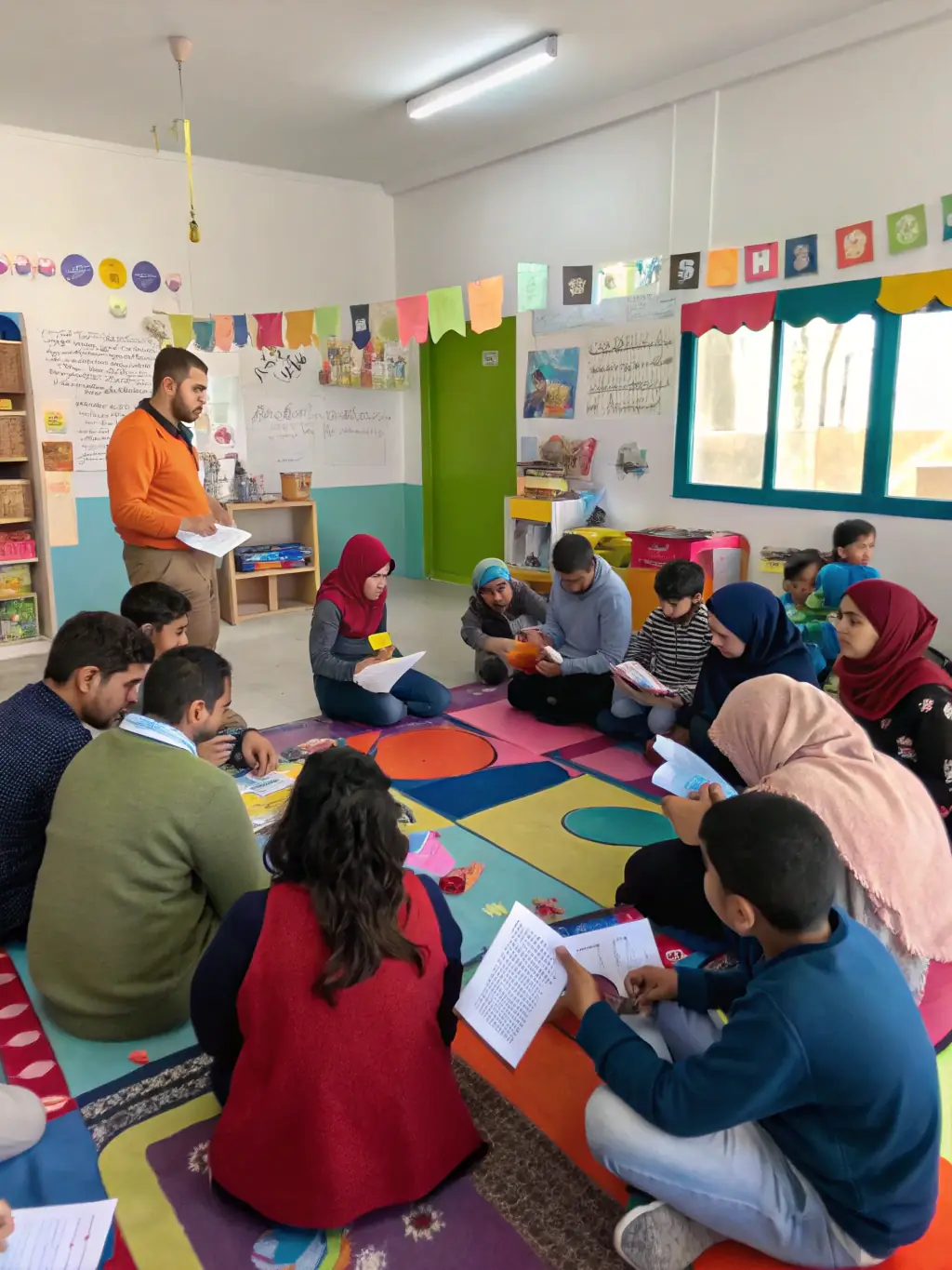 A group of teachers actively participating in a hands-on training workshop, demonstrating CARFDP's dedication to enhancing educators' skills and knowledge.