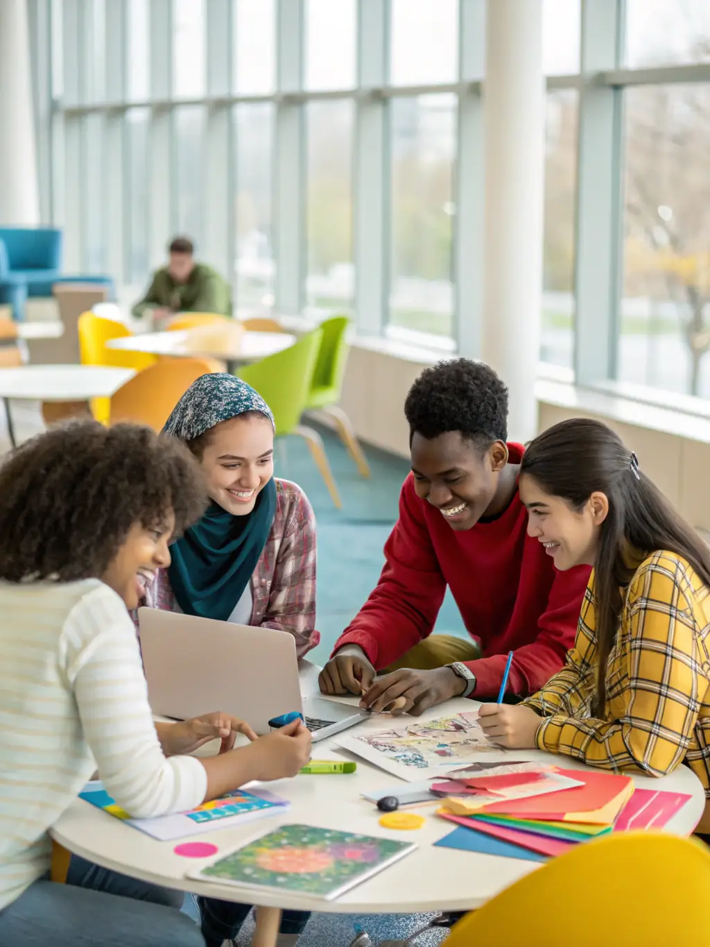 A diverse group of students are engaged in a hands-on learning activity, guided by a teacher, showcasing the practical application of research-backed methods at CARFDP.