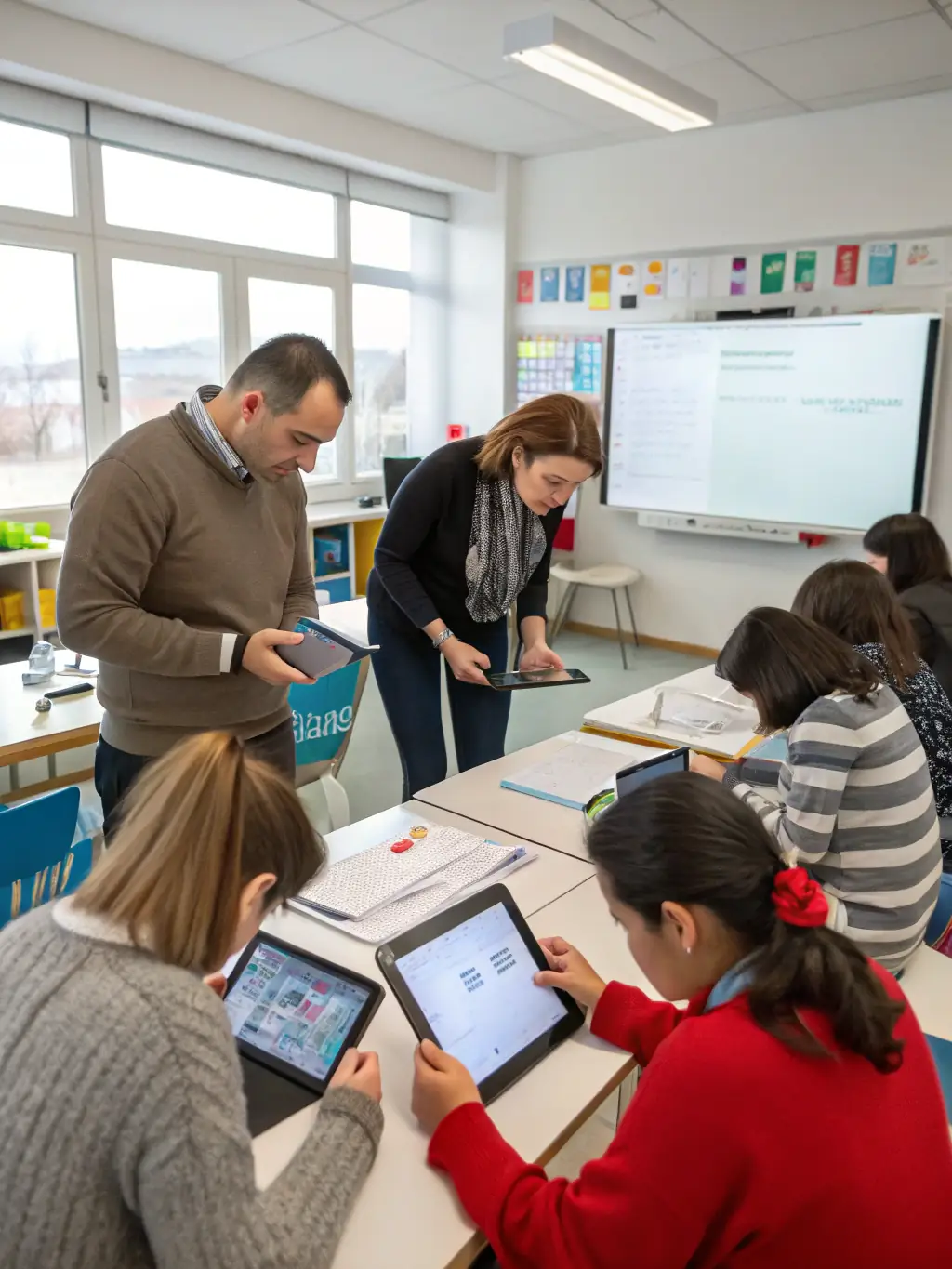 A workshop setting where teachers are actively participating in a documentation training session, highlighting the training aspect.